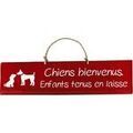D&eacute;coration sur Grenoble : Tableaux, toiles Qualiart Plaque d&eacute;corative en bois - Chiens bienvenus - Rouge Herm&egrave;s Rouge Unique. . Maison > Tableaux, toiles.