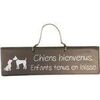 Tableaux, toiles Qualiart Plaque d&eacute;corative en bois - Chiens bienvenus - Taupe Marron Unique. . Maison > Tableaux, toiles.