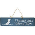 D&eacute;coration sur Grenoble : Tableaux, toiles Qualiart Plaque en bois p&eacute;trole - J'habite chez Mon Chien Bleu Unique. . Maison > Tableaux, toiles.
