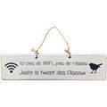 D&eacute;coration sur Grenoble : Tableaux, toiles Qualiart Plaque d&eacute;corative en bois blanc - Ici pas de Wifi... Blanc Unique. . Maison > Tableaux, toiles.