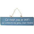 D&eacute;coration sur Grenoble : Tableaux, toiles Qualiart Plaque d&eacute;corative en bois bleue - Ce n'est pas le wifi Bleu Unique. . Maison > Tableaux, toiles.