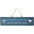 D&eacute;coration sur Grenoble : Tableaux, toiles Qualiart Plaque d&eacute;corative en bois bleue - Ici pas de Wifi... Bleu Unique. . Maison > Tableaux, toiles.