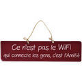 D&eacute;coration sur Grenoble : Tableaux, toiles Qualiart Plaque d&eacute;corative en bois bordeaux - Ce n'est pas le wifi Bordeaux Unique. . Maison > Tableaux, toiles.