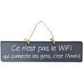 D&eacute;coration sur Grenoble : Tableaux, toiles Qualiart Plaque d&eacute;corative en bois gris - Ce n'est pas le wifi Gris Unique. . Maison > Tableaux, toiles.
