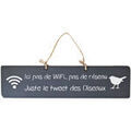 D&eacute;coration sur Grenoble : Tableaux, toiles Qualiart Plaque d&eacute;corative en bois gris Ici pas de Wifi... Gris Unique. . Maison > Tableaux, toiles.