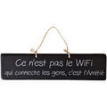D&eacute;coration sur Grenoble : Tableaux, toiles Qualiart Plaque d&eacute;corative en bois noir - Ce n'est pas le wifi Noir Unique. . Maison > Tableaux, toiles.