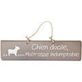 D&eacute;coration sur Grenoble : Tableaux, toiles Qualiart Plaque d&eacute;corative en bois taupe - Chien docile Marron Unique. . Maison > Tableaux, toiles.