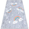 Tapis Rugsx Tapis lavable JUNIOR 52063.801 Arc-en-ciel, nuages 80x150 cm Gris 80x150 cm. . Maison & D&eacute;co > Tapis.