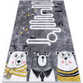 Tapis Rugsx Tapis lavable JUNIOR 52107.801 Ours, animaux, rues 120x170 cm Gris 120x170 cm. . Maison & D&eacute;co > Tapis.