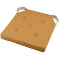 Linge de maison sur Grenoble : Galettes de chaise Stof Coussin de chaise r&eacute;versible curry et lin en coton 38 x 38 cm Jaune Unique. . Maison & D&eacute;co> Galettes de chaise.