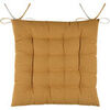 Galettes de chaise Stof Coussin de chaise bicolore r&eacute;versible en coton curry et lin Jaune 40x40 cm. . Maison & D&eacute;co> Galettes de chaise.