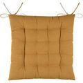 Linge de maison sur Grenoble : Galettes de chaise Stof Coussin de chaise bicolore r&eacute;versible en coton curry et lin Jaune 40x40 cm. . Maison & D&eacute;co> Galettes de chaise.