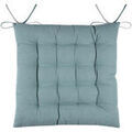 Linge de maison sur Grenoble : Galettes de chaise Stof Coussin de chaise bicolore r&eacute;versible en coton jade et perle Bleu 40x40 cm. . Maison & D&eacute;co> Galettes de chaise.