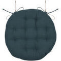Linge de maison sur Grenoble : Galettes de chaise Stof Coussin de chaise ronde r&eacute;versible Cobalt et Lin Bleu Unique. . Maison & D&eacute;co> Galettes de chaise.