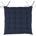 Linge de maison sur Grenoble : Galettes de chaise Stof Coussin de chaise bicolore r&eacute;versible en coton marine et lin Bleu 40x40 cm. . Maison & D&eacute;co> Galettes de chaise.