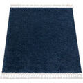 Tapis Rugsx Tapis BERBER carr&eacute; 9000 bleu fonc&eacute; Franges 160x160 cm Bleu 160x160 cm. . Maison & D&eacute;co > Tapis. Grenoble