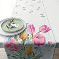 Cuisine & Art de la table sur Grenoble : Serviettes de table Nappes, Sets de table Ambiente Chemin de table en coton Bouquet de tulipes 40 x 150 cm