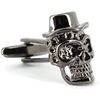 Boutons de manchettes Tony & Paul Boutons de manchette t&ecirc;te de mort Blackhat Gris argent intense Gris