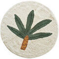 D&eacute;coration sur Grenoble : Tapis Future Home Tapis enfant rond palmier en coton Blanc 80x80 cm. . Maison & D&eacute;co > Tapis.