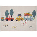 D&eacute;coration sur Grenoble : Tapis Future Home Tapis enfant voiture en coton canvas Blanc 60x90 cm. . Maison & D&eacute;co > Tapis.