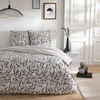 Parures de lit Future Home Parure de lit 2 personnes feuillage et rayures en coton