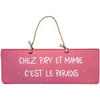 Tableaux, toiles Qualiart Plaque d&eacute;corative en bois rose - Chez Papy et Mamy Rose Unique. . Maison > Tableaux, toiles.