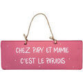 D&eacute;coration sur Grenoble : Tableaux, toiles Qualiart Plaque d&eacute;corative en bois rose - Chez Papy et Mamy Rose Unique. . Maison > Tableaux, toiles.