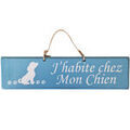 D&eacute;coration sur Grenoble : Tableaux, toiles Qualiart Plaque en bois bleu clair - J'habite chez Mon Chien