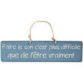 D&eacute;coration sur Grenoble : Tableaux, toiles Qualiart Plaque d&eacute;corative bleue en bois - Faire le con Bleu Unique. . Maison > Tableaux, toiles.