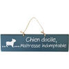 Tableaux, toiles Qualiart Plaque d&eacute;corative en bois bleu canard - Chien docile Bleu Unique. . Maison > Tableaux, toiles.
