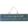 Tableaux, toiles Qualiart Plaque d&eacute;corative en bois bleue canard - Ce n'est pas le wifi Bleu Unique. . Maison > Tableaux, toiles.