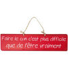 Tableaux, toiles Qualiart Plaque d&eacute;corative rouge en bois - Faire le con Rouge Unique. . Maison > Tableaux, toiles.
