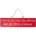 Tableaux, toiles Qualiart Plaque d&eacute;corative rouge en bois - Faire le con Rouge Unique. . Maison > Tableaux, toiles. Grenoble