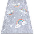 Tapis Rugsx Tapis lavable JUNIOR 52063.801 Arc-en-ciel, nuages 200x290 cm Gris 200x290 cm. . Maison & D&eacute;co > Tapis.