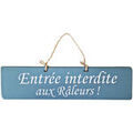 D&eacute;coration sur Grenoble : Tableaux, toiles Qualiart Plaque d&eacute;corative - Entr&eacute;e interdite aux R&acirc;leurs Bleu Unique. . Maison > Tableaux, toiles.