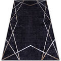 D&eacute;coration sur Grenoble : Tapis Rugsx Tapis lavable MIRO 51233.811 G&eacute;om&eacute;trique antid&eacute; 160x220 cm Noir 160x220 cm. . Maison & D&eacute;co > Tapis.