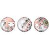 Tableaux, toiles Kontiki 3 magnets ronds en verre assortis Kimmidoll - Rose et bleu