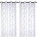 Linge de maison sur Grenoble : Rideaux, stores Stof Panneau de voilage blanc avec motif argent&eacute; 260 x 140 cm Blanc 140x260 cm. . Maison & D&eacute;co > Rideaux, stores.