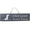 Tableaux, toiles Qualiart Plaque d&eacute;corative en bois - Chien gentil, Ma&icirc;tre F&eacute;roce Bleu Unique. . Maison > Tableaux, toiles.