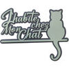 Tableaux, toiles Qualiart Plaque d&eacute;corative en relief - J'habite chez mon chat Gris Unique. . Maison > Tableaux, toiles.