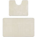 D&eacute;coration sur Grenoble : Tapis Rugsx Ensemble de salle de bain deux pi&egrave;ces 60x100 cm Blanc 60x100 cm. . Maison & D&eacute;co > Tapis.