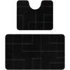 Tapis Rugsx Ensemble de salle de bain deux pi&egrave;ces 60x100 cm Noir 60x100 cm. . Maison & D&eacute;co > Tapis.