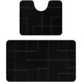 D&eacute;coration sur Grenoble : Tapis Rugsx Ensemble de salle de bain deux pi&egrave;ces 60x100 cm Noir 60x100 cm. . Maison & D&eacute;co > Tapis.