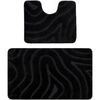 Tapis Rugsx Ensemble de salle de bain deux pi&egrave;ces 60x100 cm Noir 60x100 cm. . Maison & D&eacute;co > Tapis.