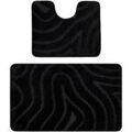 D&eacute;coration sur Grenoble : Tapis Rugsx Ensemble de salle de bain deux pi&egrave;ces 60x100 cm Noir 60x100 cm. . Maison & D&eacute;co > Tapis.