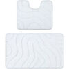 Tapis Rugsx Ensemble de salle de bain deux pi&egrave;ces 60x100 cm Blanc 60x100 cm. . Maison & D&eacute;co > Tapis.