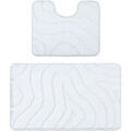 D&eacute;coration sur Grenoble : Tapis Rugsx Ensemble de salle de bain deux pi&egrave;ces 60x100 cm Blanc 60x100 cm. . Maison & D&eacute;co > Tapis.
