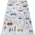 Tapis Rugsx Tapis BONO 8436 Voitures, rue cr&egrave;me / 180x270 cm Beige 180x270 cm. . Maison & D&eacute;co > Tapis.