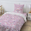 Linge de maison sur Grenoble : Parures de lit Future Home Parure de lit enfant r&eacute;versible Licorne Rose 140x200 cm. . Maison > Parures de lit.