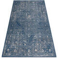 D&eacute;coration sur Grenoble : Tapis Rugsx Tapis en laine NAIN Ornement, cadre, vintage 80x150 cm Bleu 80x150 cm. . Maison & D&eacute;co > Tapis.